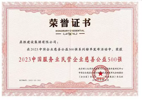 慈善公益行大爱 鼎胜集团添殊荣